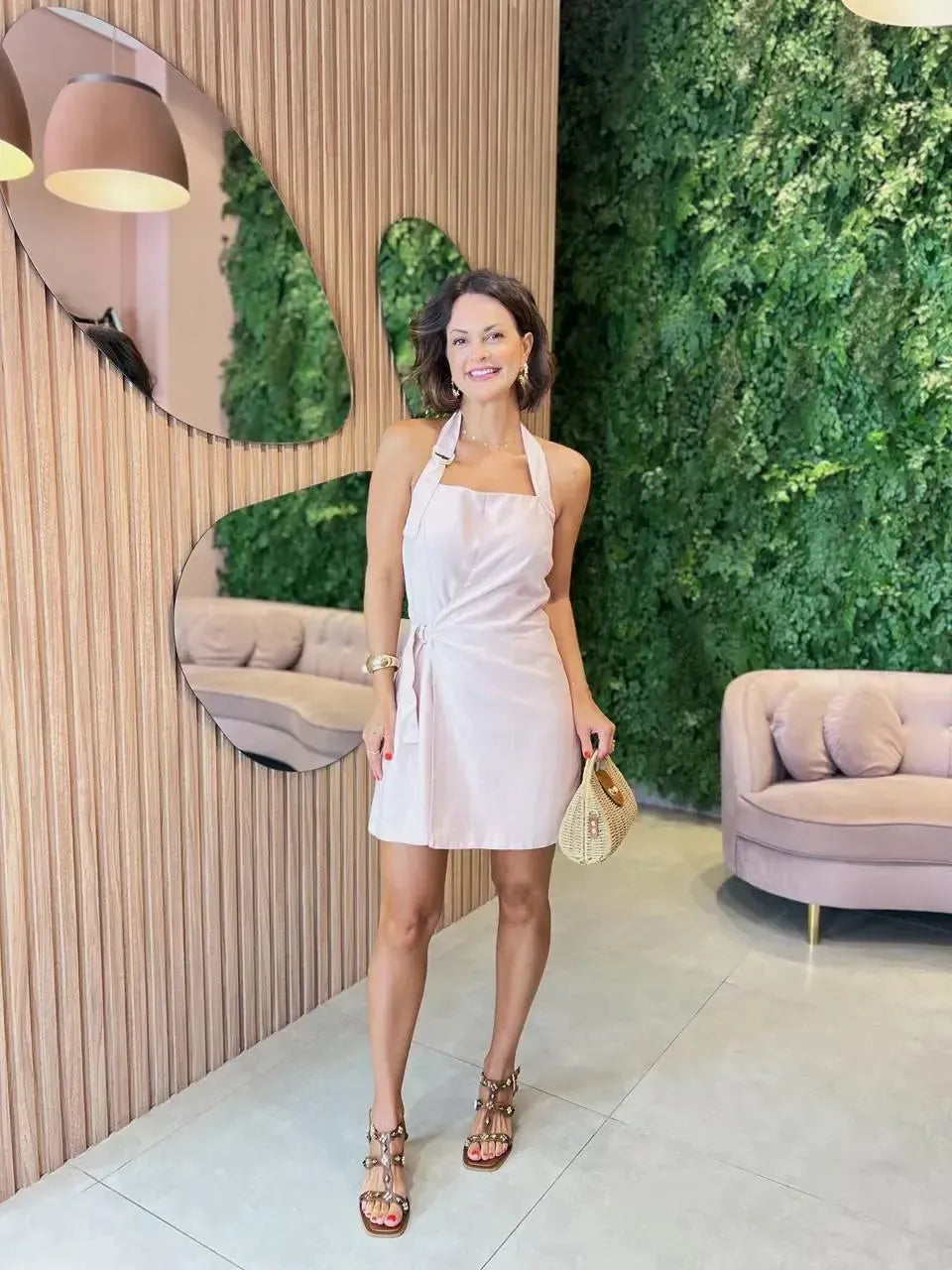 Vestido Macaquinho Marrante com Detalhe Lateral, Rose